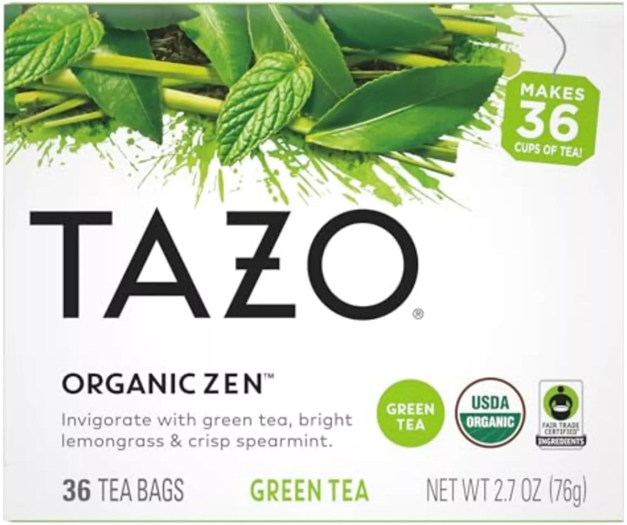 TAZO TAZO Tea Bags, Green Tea, Regenerative Organic Zen Tea, 36 Count