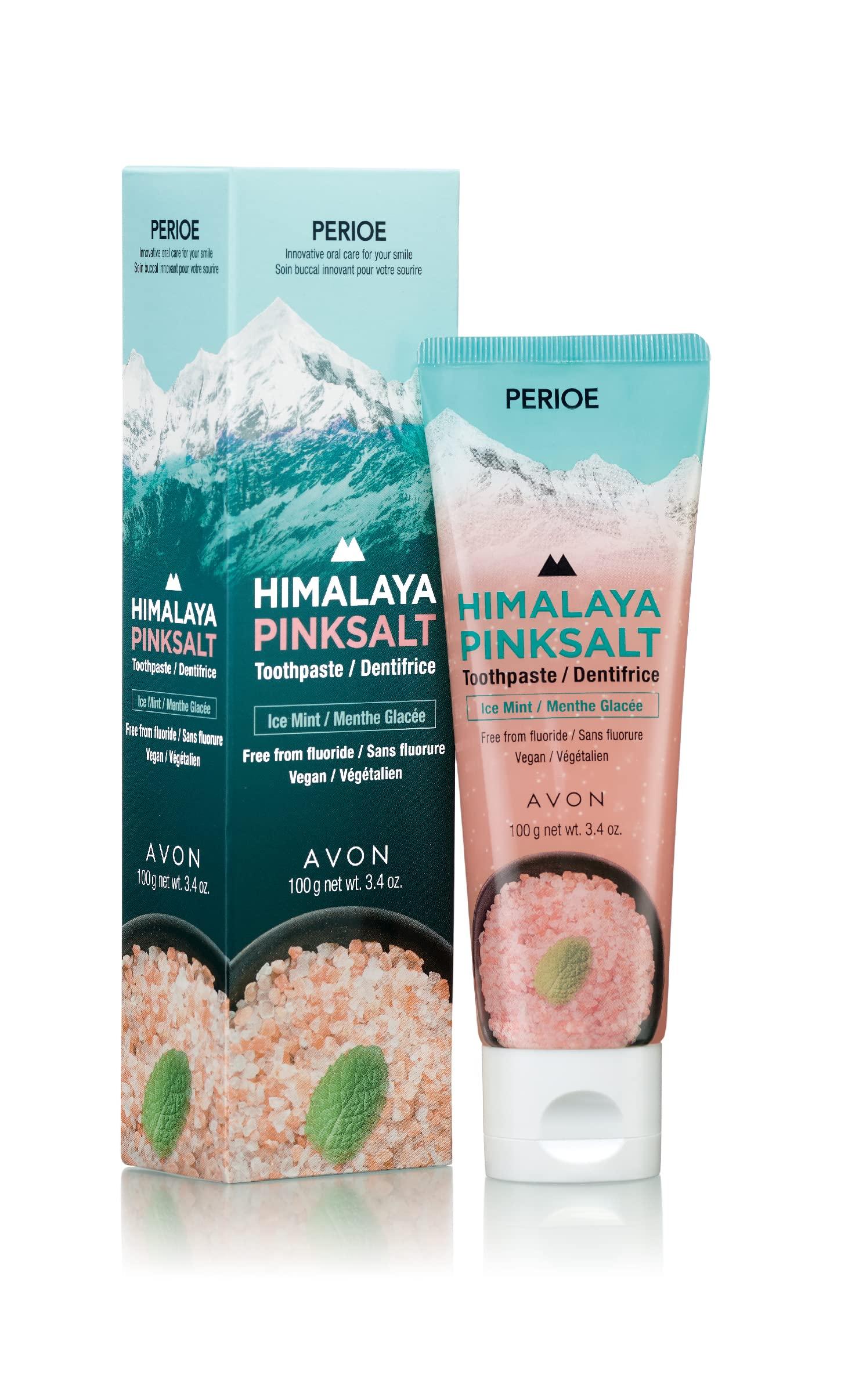 perioe PERIOE Flouride-Free Himalayan Pink Salt Toothpaste, 3.4 oz - Ice Mint w/Aloe Vera | Vegan, Cruelty-Free, Paraben-Free Plaque & Tartar Remover Oral Care Travel Size Toothpaste