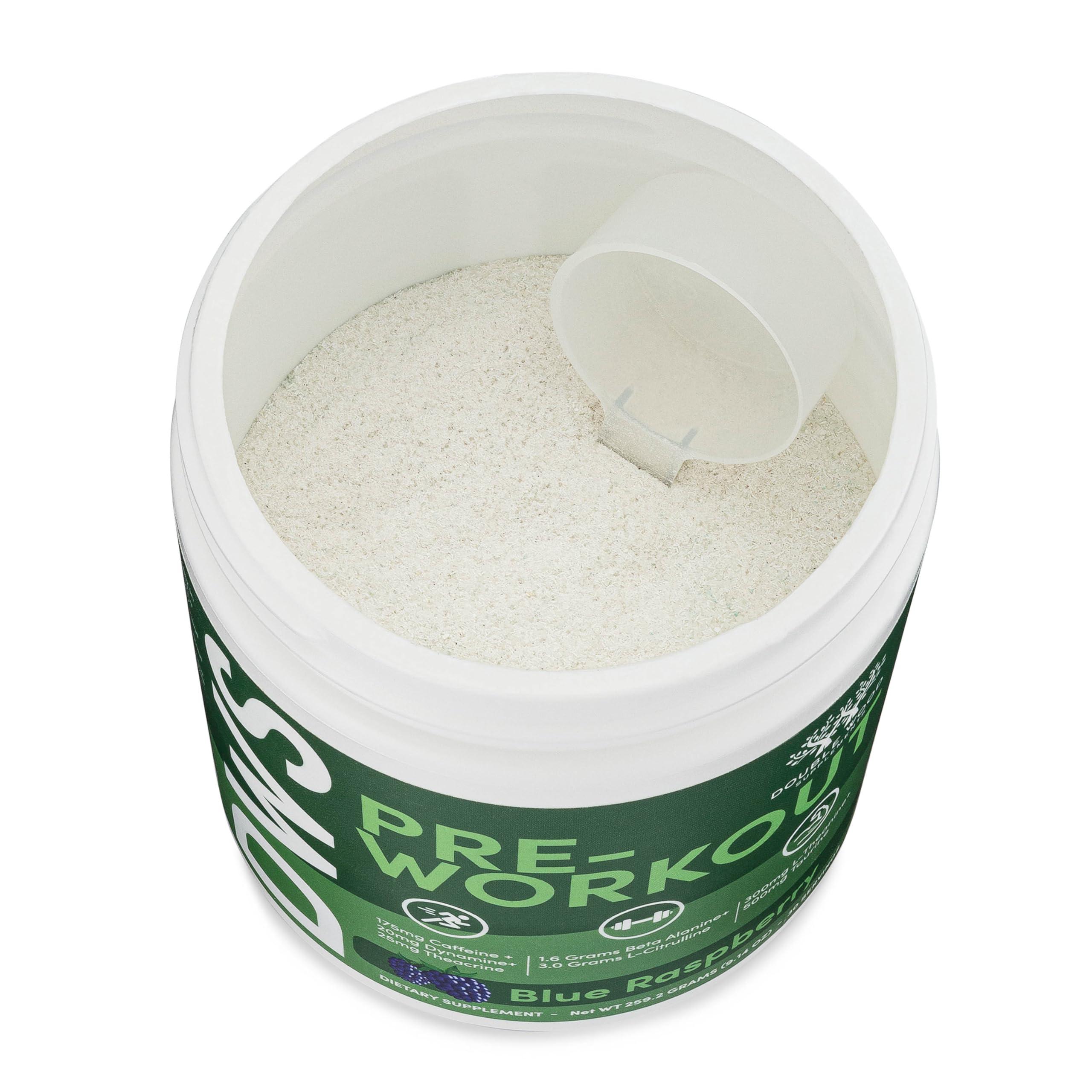 Double Wood Supplements Pre Workout Powder for Men & Women (30 Servings of Caffeine, Beta Alanine, L-Citrulline, Dynamine, L-Theanine, Taurine, Theacrine, & More) Preworkout Powder with Scoop by Double Wood (Blue Raspberry)