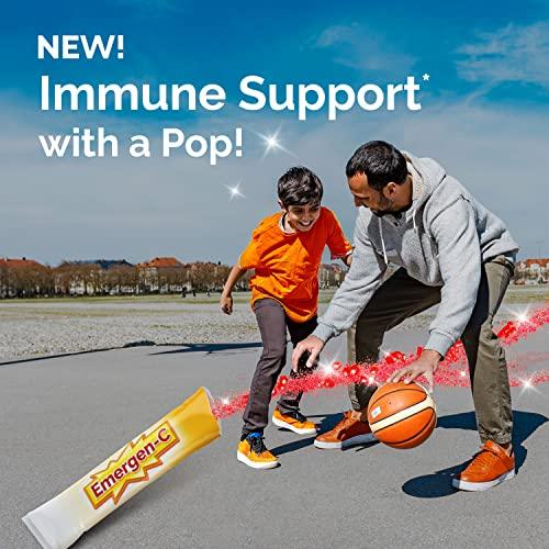 Emergen-C Emergen-C Kidz Crystals, Stocking Stuffer, On-the-Go Emergen-C Immune Support Supplement with Vitamin C, B Vitamins, Zinc and Manganese, Sparkly Strawberry - 56 Stick Packs