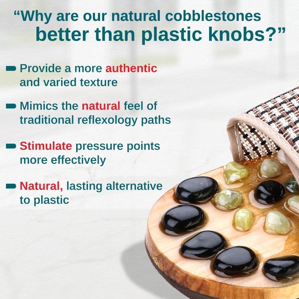 Comfecto Acupressure Massage Slippers with Earth Stone (Men 8-9.5/Women 9.5-11)