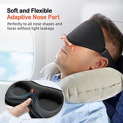 LitBear LitBear Sleep Mask for Side Sleeper Women Men, Eye Mask for Sleeping Light Blocking, 3D Contoured Cup Sleeping Mask, Soft Breathable Sleep Eye Mask with Adjustable Elastic Strap for Flight Nap