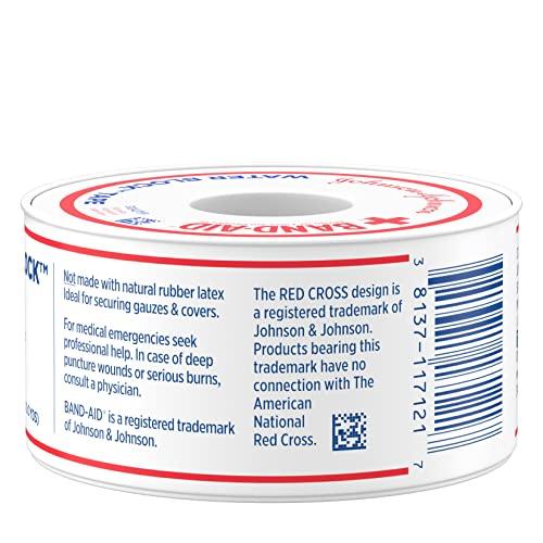 Band-Aid Band-Aid Brand First Aid Water Block 100% Waterproof Self-Adhesive Tape Roll for Durable Wound Care to Firmly Secure Bandages, 1 in by 10 yd