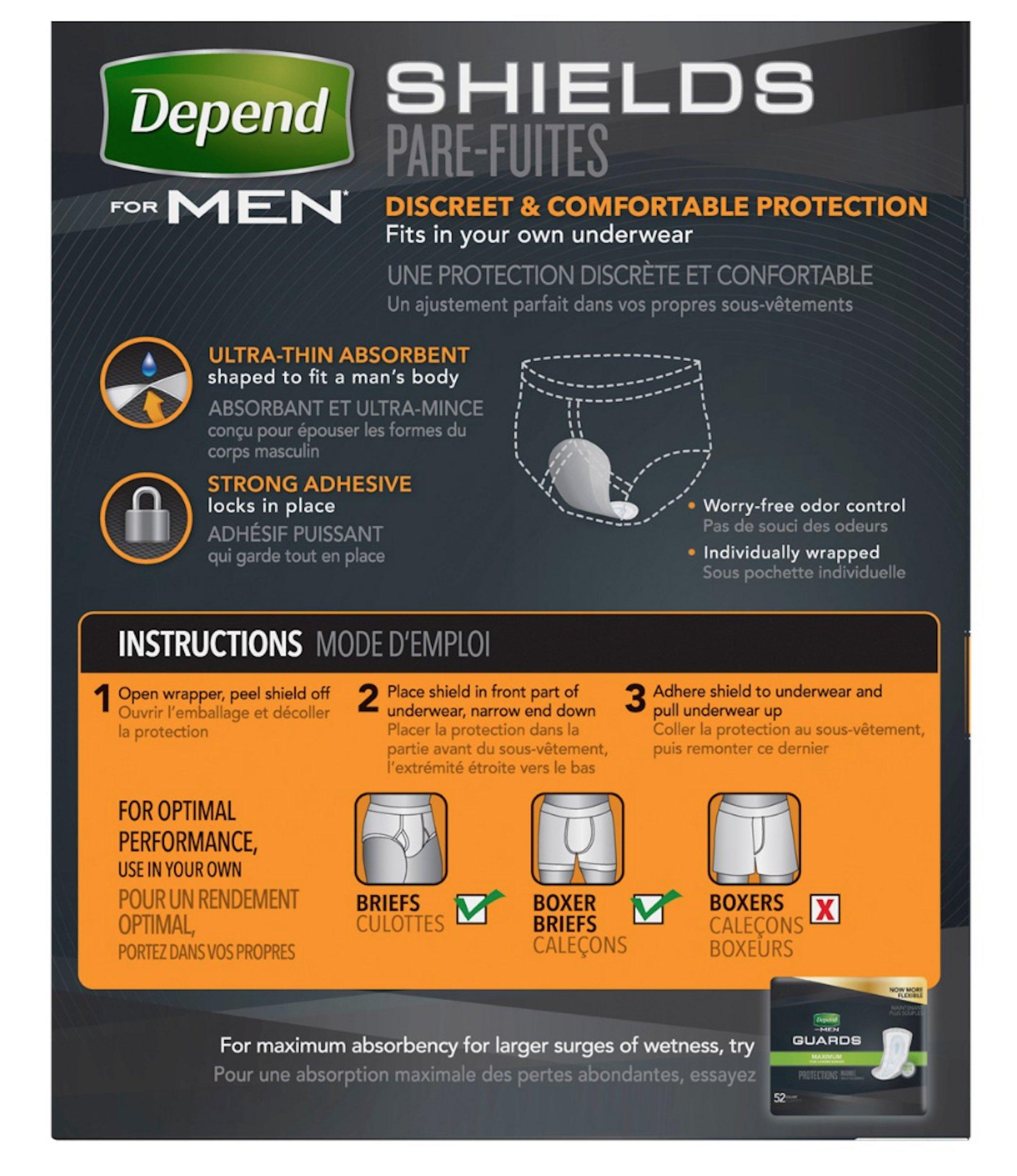 Depends Men Light Absorbency Shields For Men - 1 Box