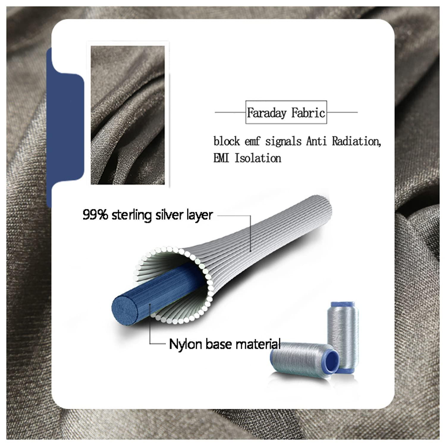 NAKAN NAKAN Block EMF Protection Fabric, 100% Silver Fiber Fabric Radiation EMF Radiation Shielding Netting for Cellular Signal, WiFi, Bluetooth, GPS Faraday Cage, RFID(Size:0.66X1.5m)
