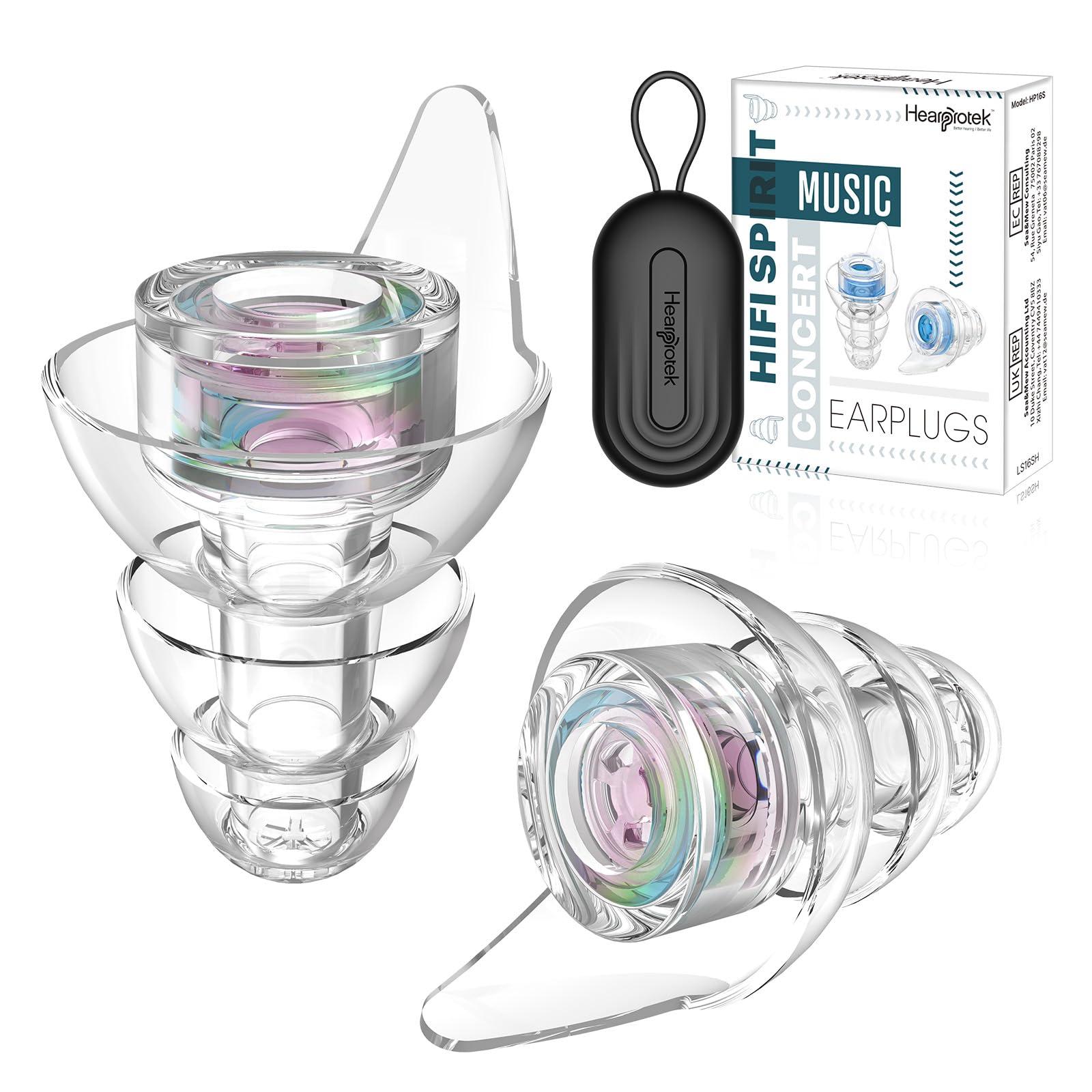 Hearprotek Hearprotek Hi-Fi Spirit Concert Ear Plugs, High Fidelity Silicone Music Ear Plugs for Concerts, Noise Reduction, Hearing Protection, Motorcycle, Musicians, Rave, Dj, Tinnitus Relief (Medium Size)