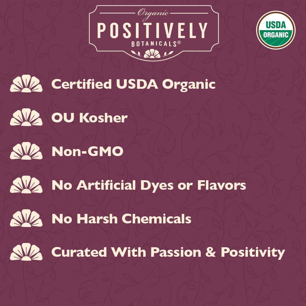 Organic Positively Tea Company Organic Positively Botanicals Company, Ginkgo Biloba, Herbal Tea Loose Leaf Botanical, 4 Ounce