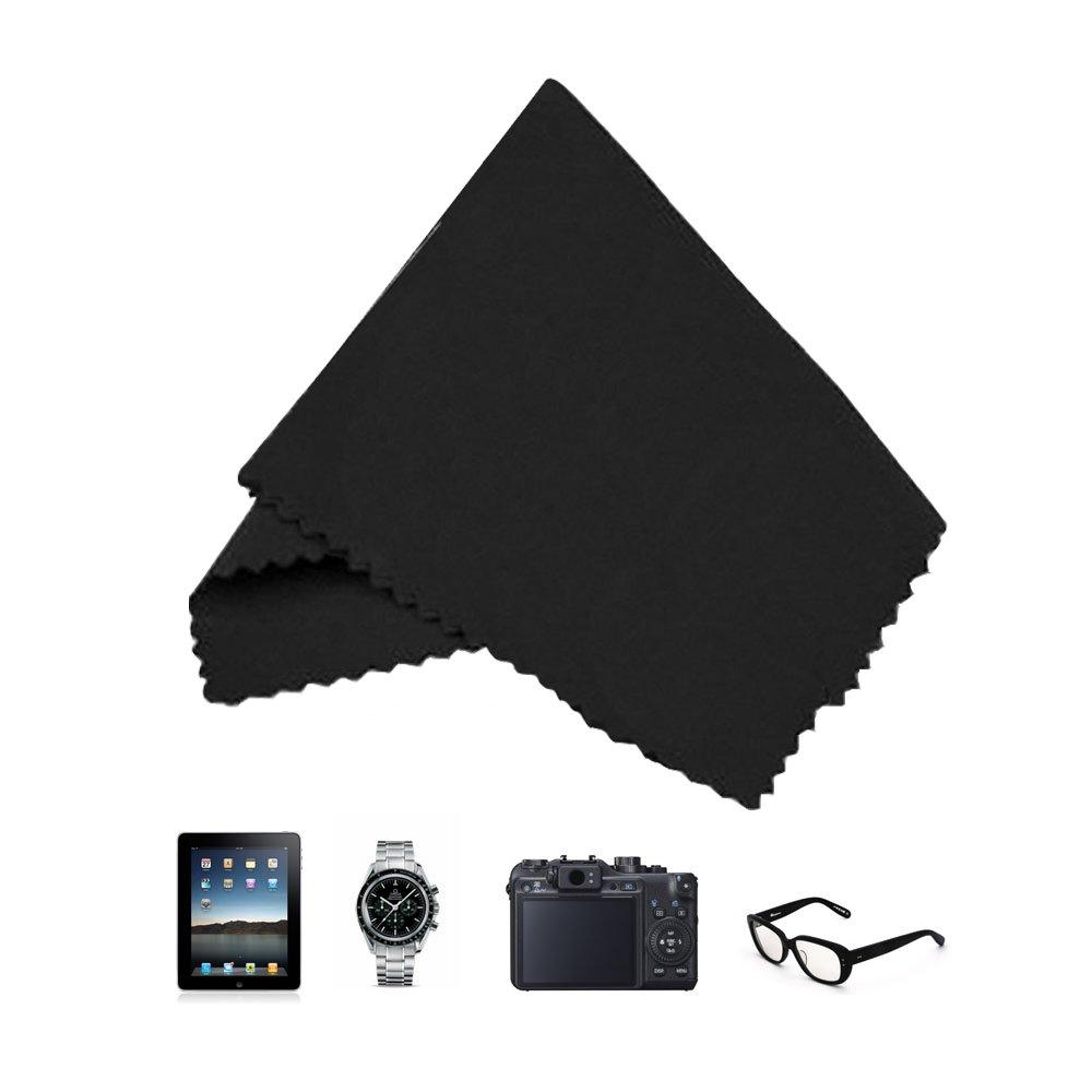 ECO-FUSED Eco-Fused Microfiber Cleaning Cloth - 6 x 7 Black/Grey Microfiber Cloth with White Cleaning Cloth - 12 Pack Microfiber Cleaning Cloth for Glasses & Camera Lens
