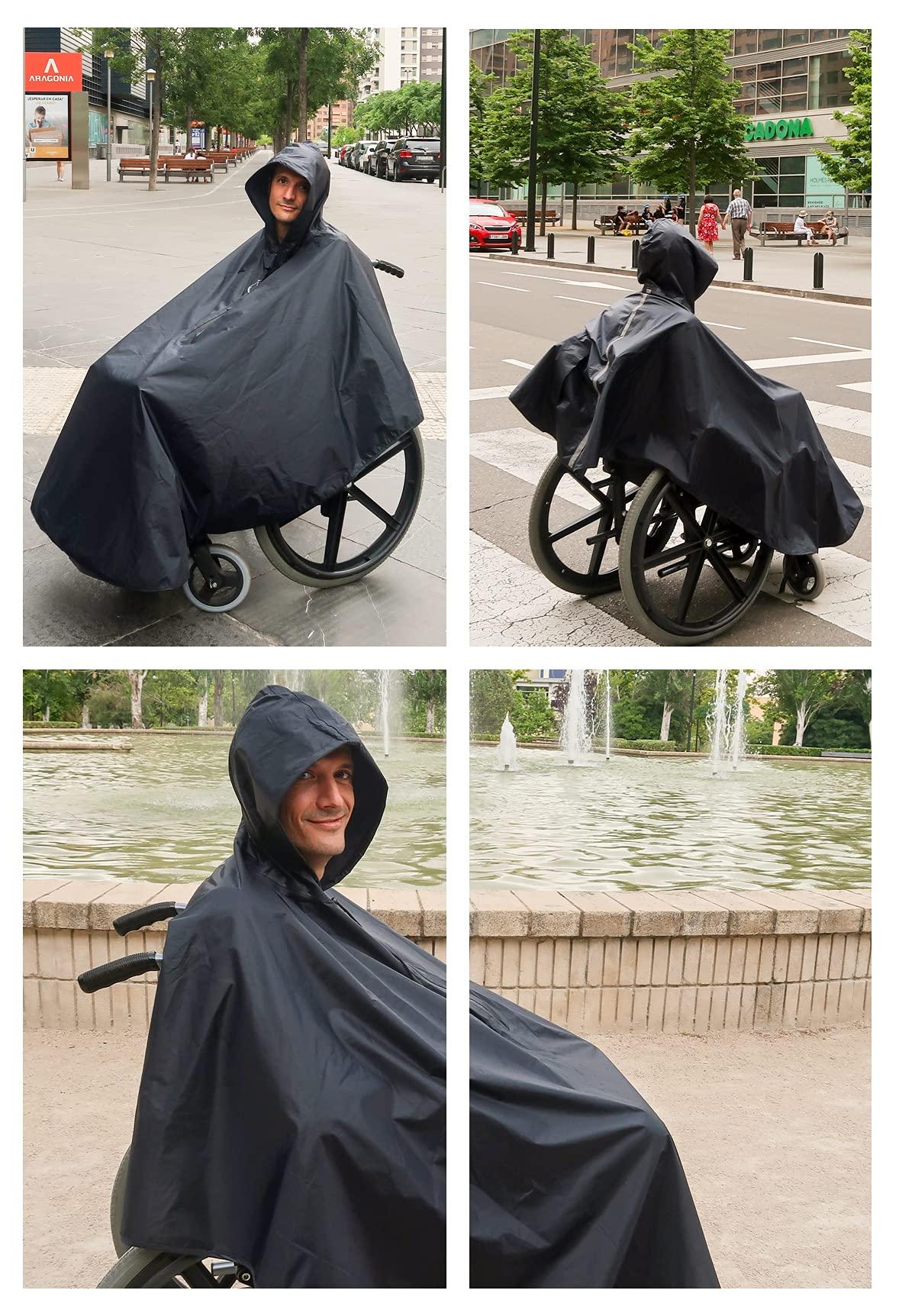 ActionCare ActionCare - Waterproof Wheelchair Poncho - Adult Standard - Wheelchair Rain Cape, Navy