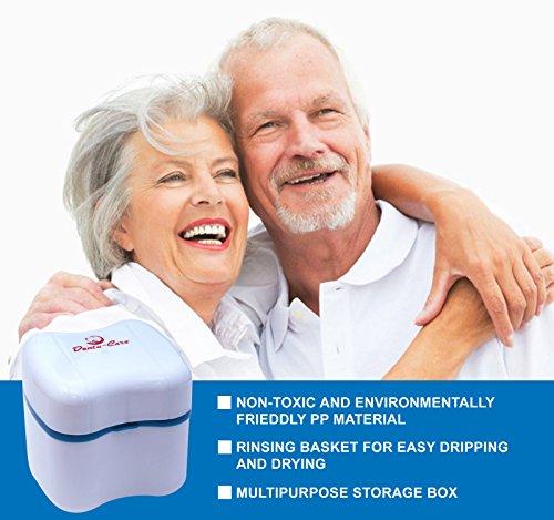 Dentu-Care Polident 3 minutes Denture Cleaner 84 Tablets Bundle Dentu-Care Denture Case and Brush | Easy To Maintain Good Clean Full/Partial Dentures Mouthguards | No More Spongy Painful Gums