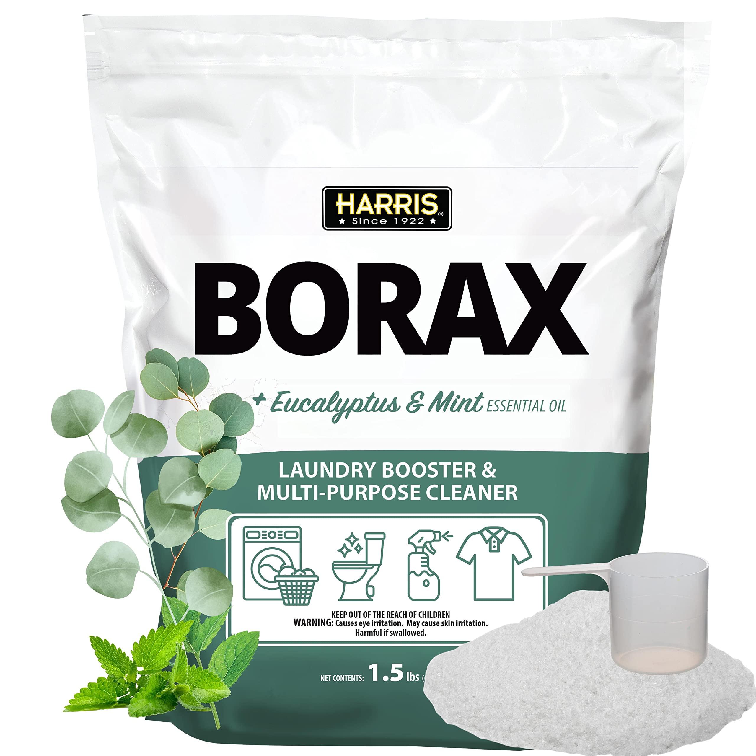 HARRIS Harris Borax Powder Laundry Booster and Multipurpose Cleaner, 1.5lb (Eucalyptus Mint)