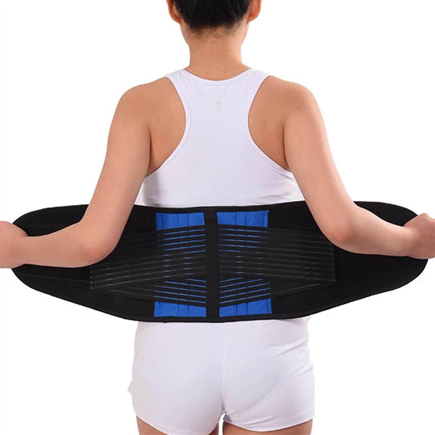 SJHY Lumbar Support Belt L-6XL Waist Back Brace Support Belt,Back Pain Relief Massage Shaper Belt Lower Lumbar Decompression Belt Post Surgery Girdles Back Braces (Color : Blue, Size : 3X-Large)
