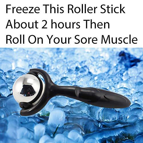 Vinyl Quote Me Vinyl Quote Me Roller Massage Ball - Ergonomic Handle Cold Warm Compression Temperature Keeper Stainless Steel Muscle Pain Relief Body Neck Shoulder Back Leg Calf Therapy Ice Heat Hot-Roller Stick