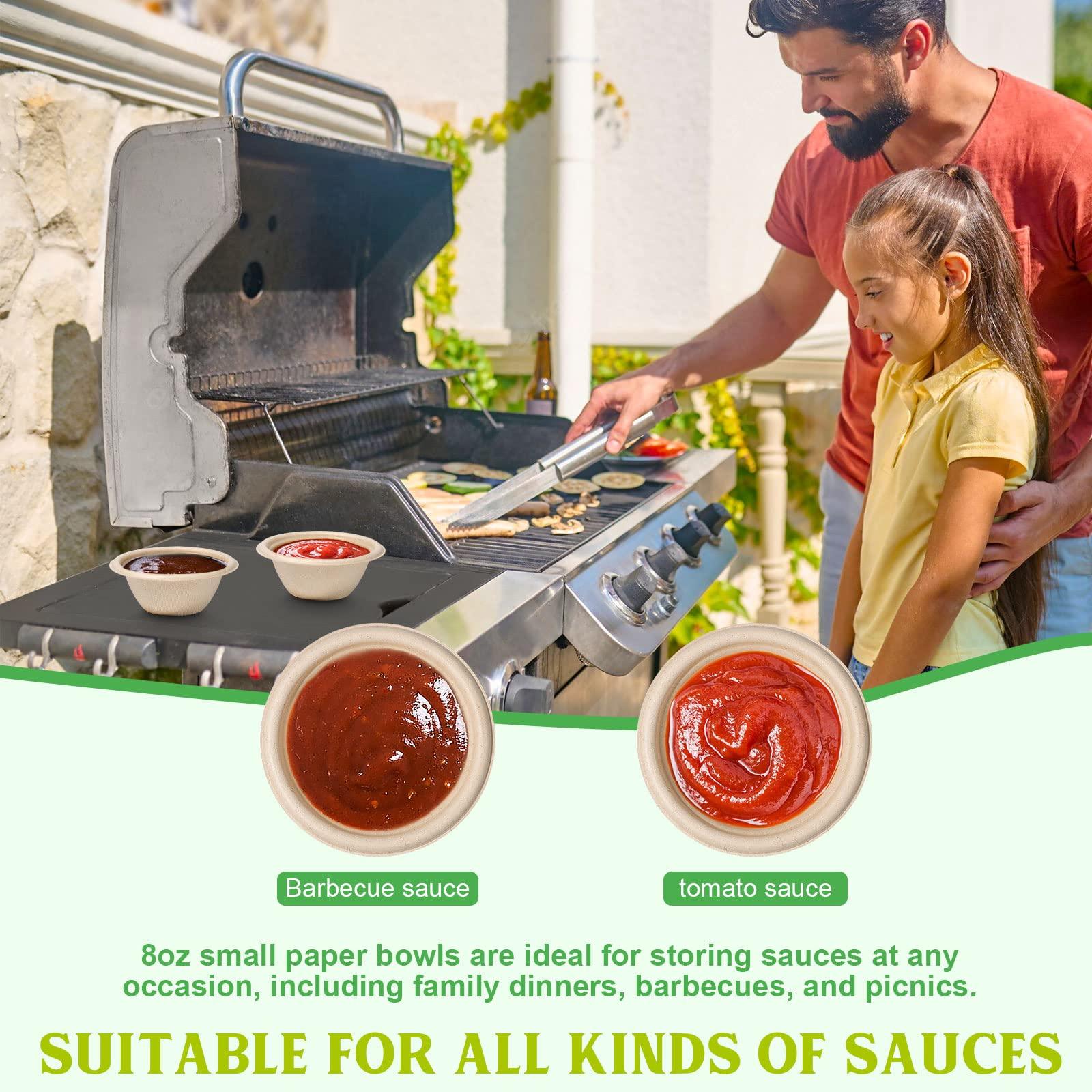 Groecycle Groecycle 8 oz Small Paper Bowls, 50 Pack Chili Bowls Disposable, 100% Compostable Paper Bowls, Biodegradable Bowls Made Of Sugarcane