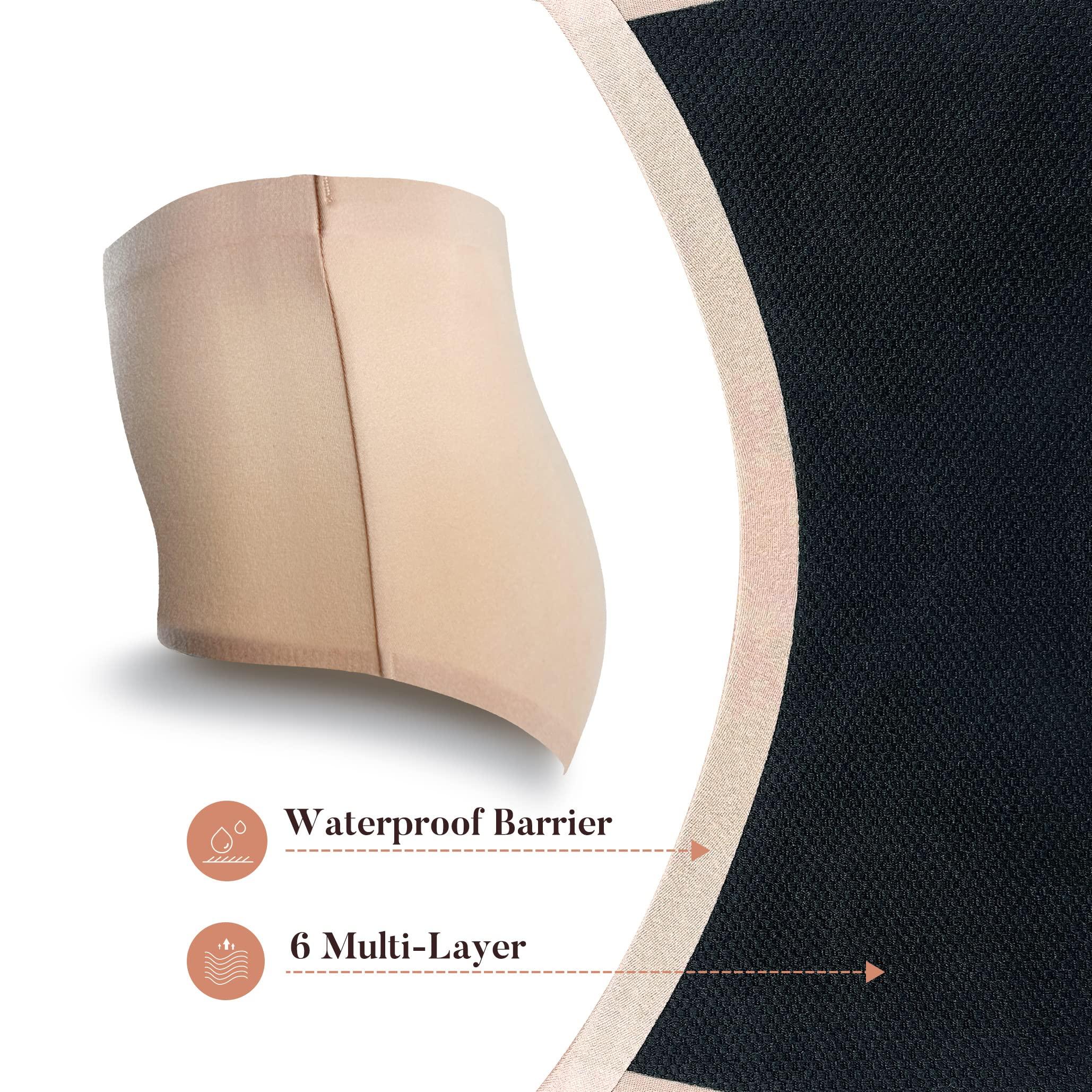 AIRCUTE AIRCUTE Washable Urinary Incontinence Underwear for Women Absorbent Seamless High Waist Leak Protective Panty 3 Pack (Beige-Blush-Blush, X-Large)