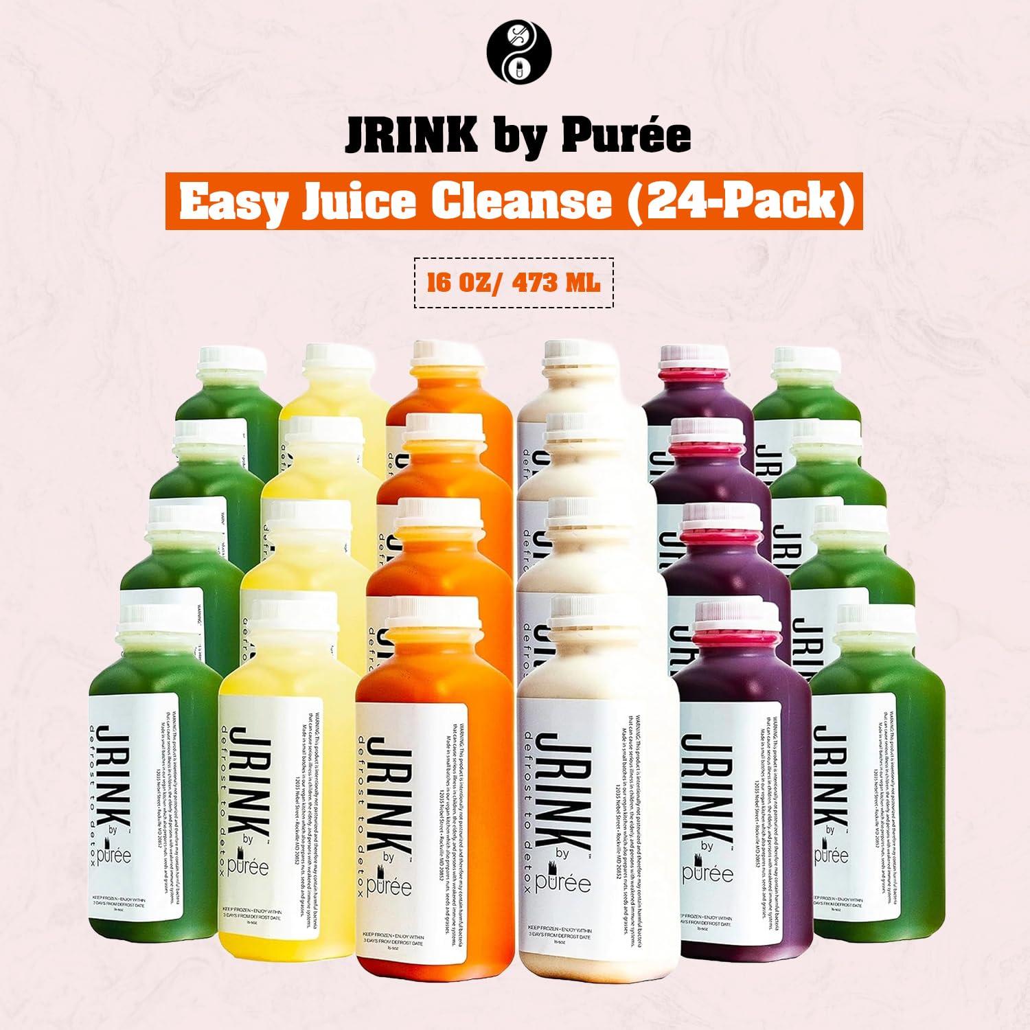 JRINK by Pure JRINK by Pure Easy Juice Cleanse, Cold-Pressed Juice, Nothing Added, Frozen for Maximum Freshness, No Pasteurization, No HPP, Nothing Added. (24)
