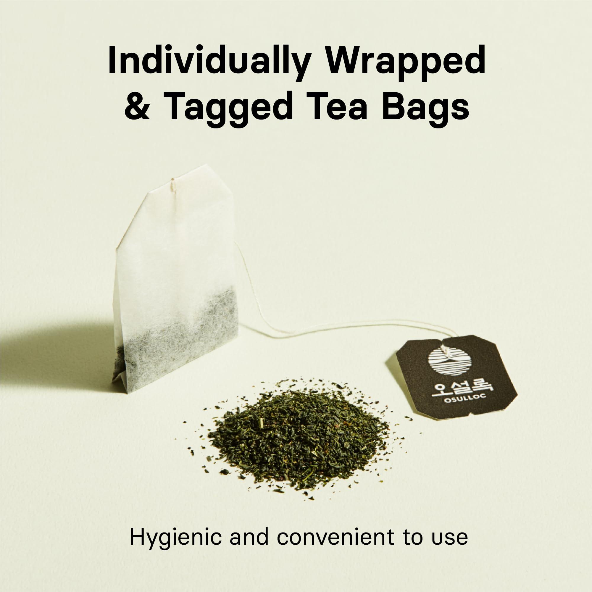 Osulloc OSULLOC Pure Green Tea (Mild, Clean tasting Aroma), USDA Organic, Premium Blended Tea from Jeju, Tea Bag Series 20 count, 1.06 oz, 30g