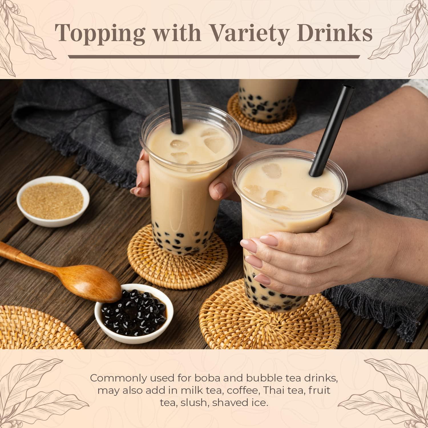 Fanale US Boba Co Tapioca Pearl Made in USA 2 Pound, Fanale Hand Crafted Brown Sugar Syrup 12 oz for Bubble Milk Tea Coffee Desserts