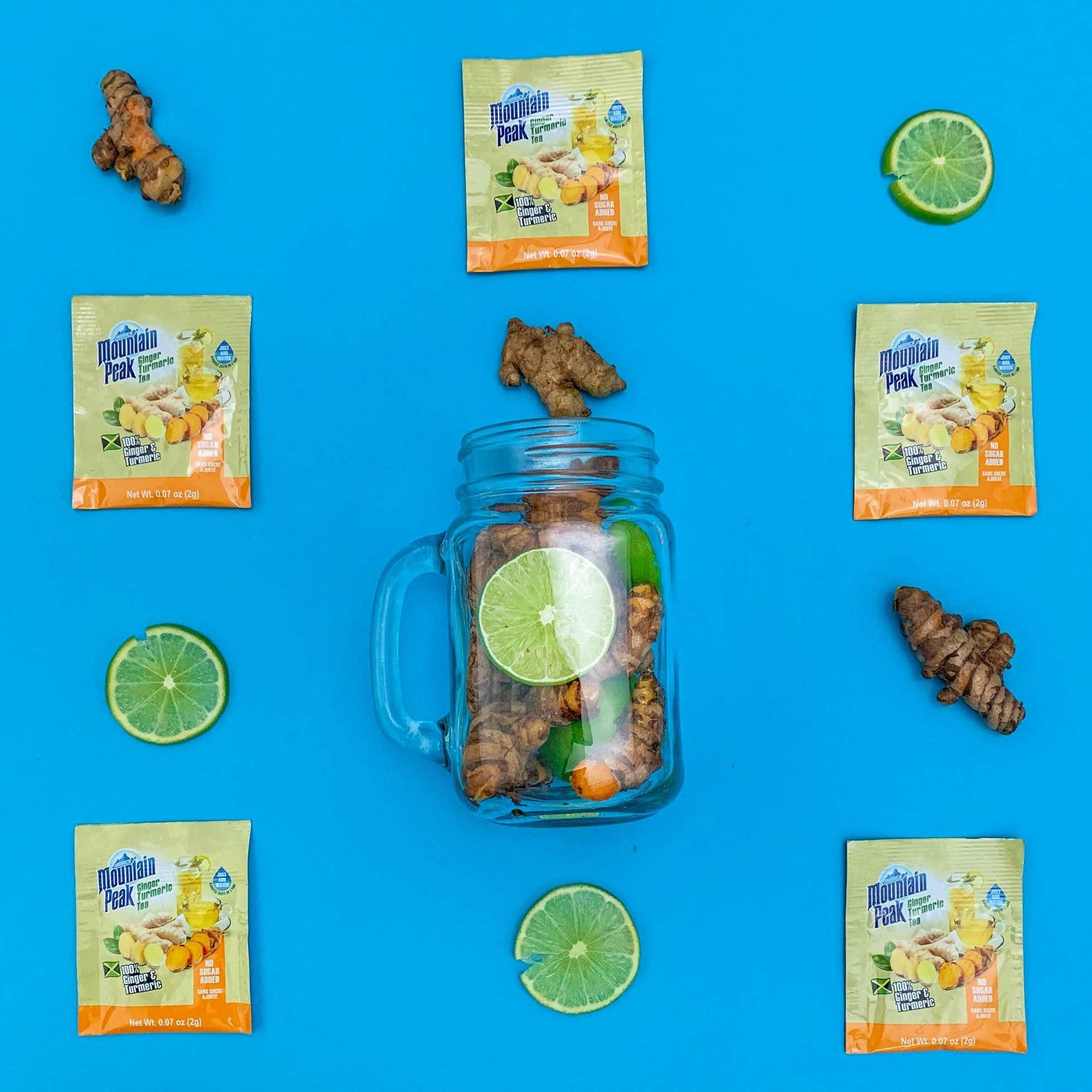 Mountain Peak Jamaica Mountain Peak Ginger Turmeric Tea, With No Added Sugar, 6.3 Ounce (Pack of 2)