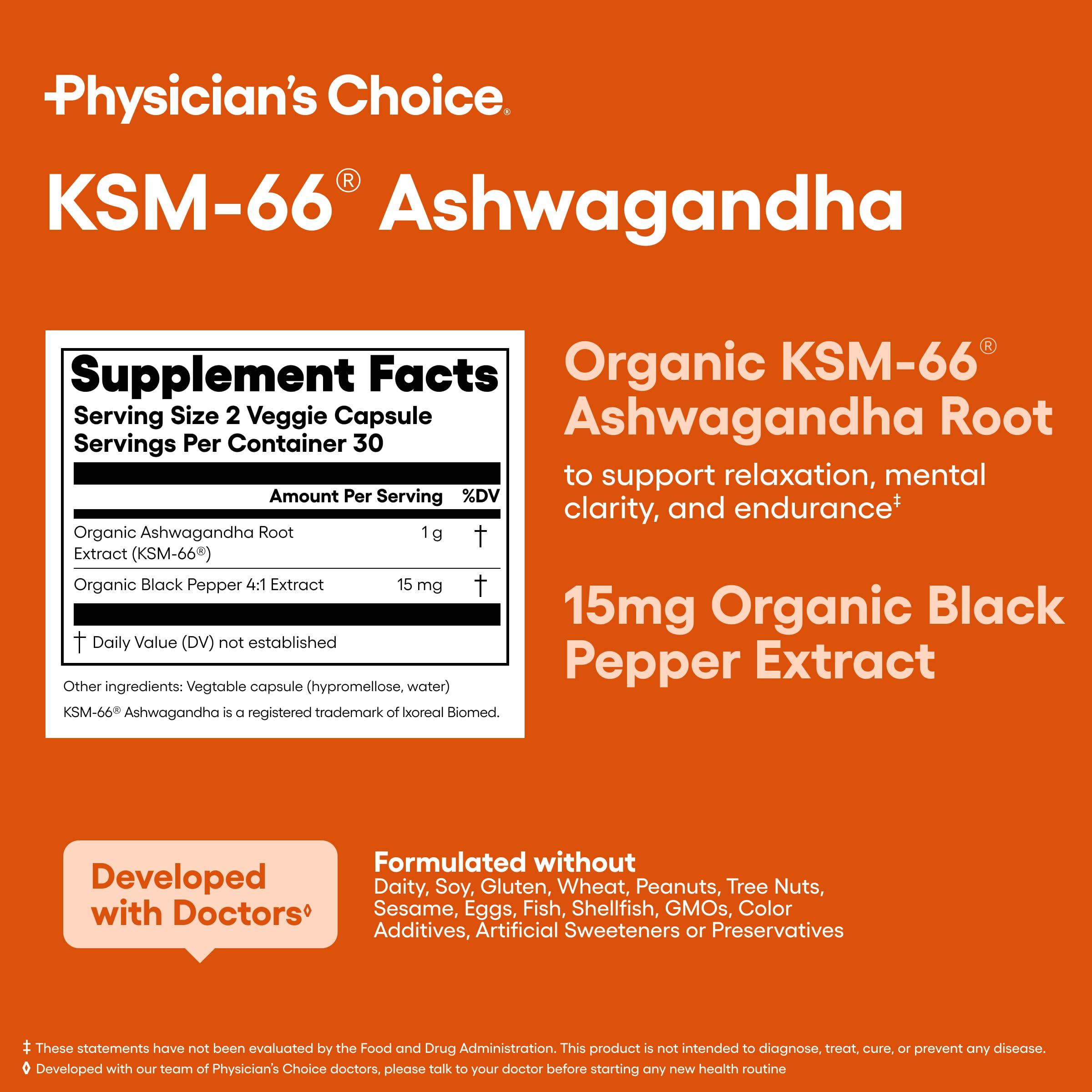 Physician\'s CHOICE Physician\'s CHOICE Mens Stress Bundle - KSM-66 Ashwagandha + Mens Proboiotic (70b probiotic)