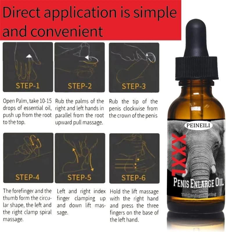 PEINEILI XXXL Large Size Oil Enlarge and Permanent Thickening Growth Men Energy Massage Essential Oil for Sex, Increase Dick Liquid for Health Care, Lateness Performance,Strength (3 Pack)