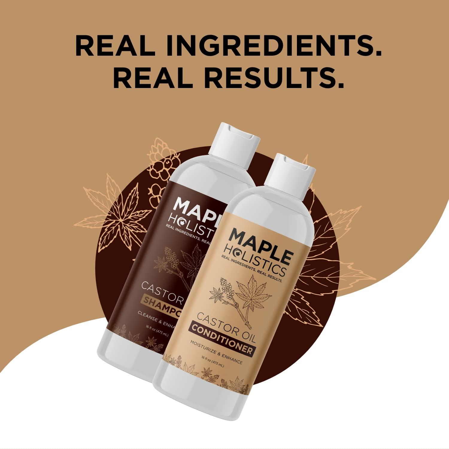 Maple Holistics Volumizing Shampoo and Conditioner Set with Biotin for Hair Growth - For Women and Men