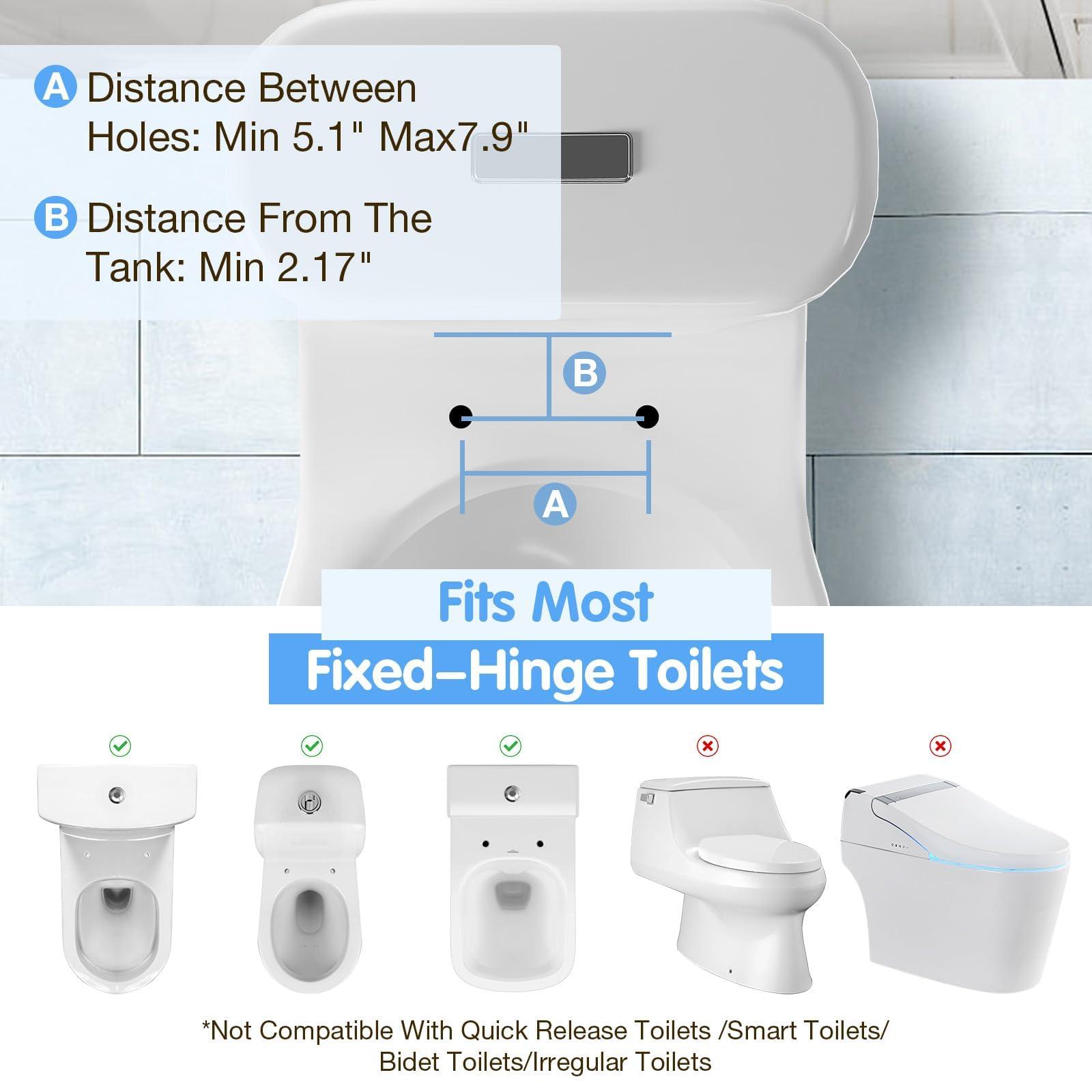 HWAEYEM Toilet Safety Rails for Seniors520lbs), Adjustable Toilet Handle for The Elderly and Disabled, Handicap Toilet Safety Frame Grab Bars, Toilet Support Rails