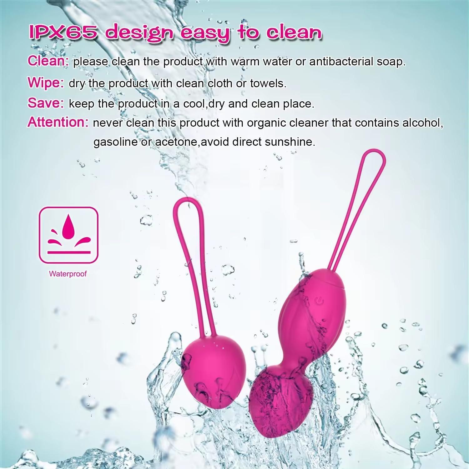 CFOOW Kegel Exercise, Set of 3 Silicone Kegel Weight Balls,Pelvic Floor Muscle Exercise, Ben was Balls for Women,Recommended Kegel Ball for Beginners and Advanced - Rose