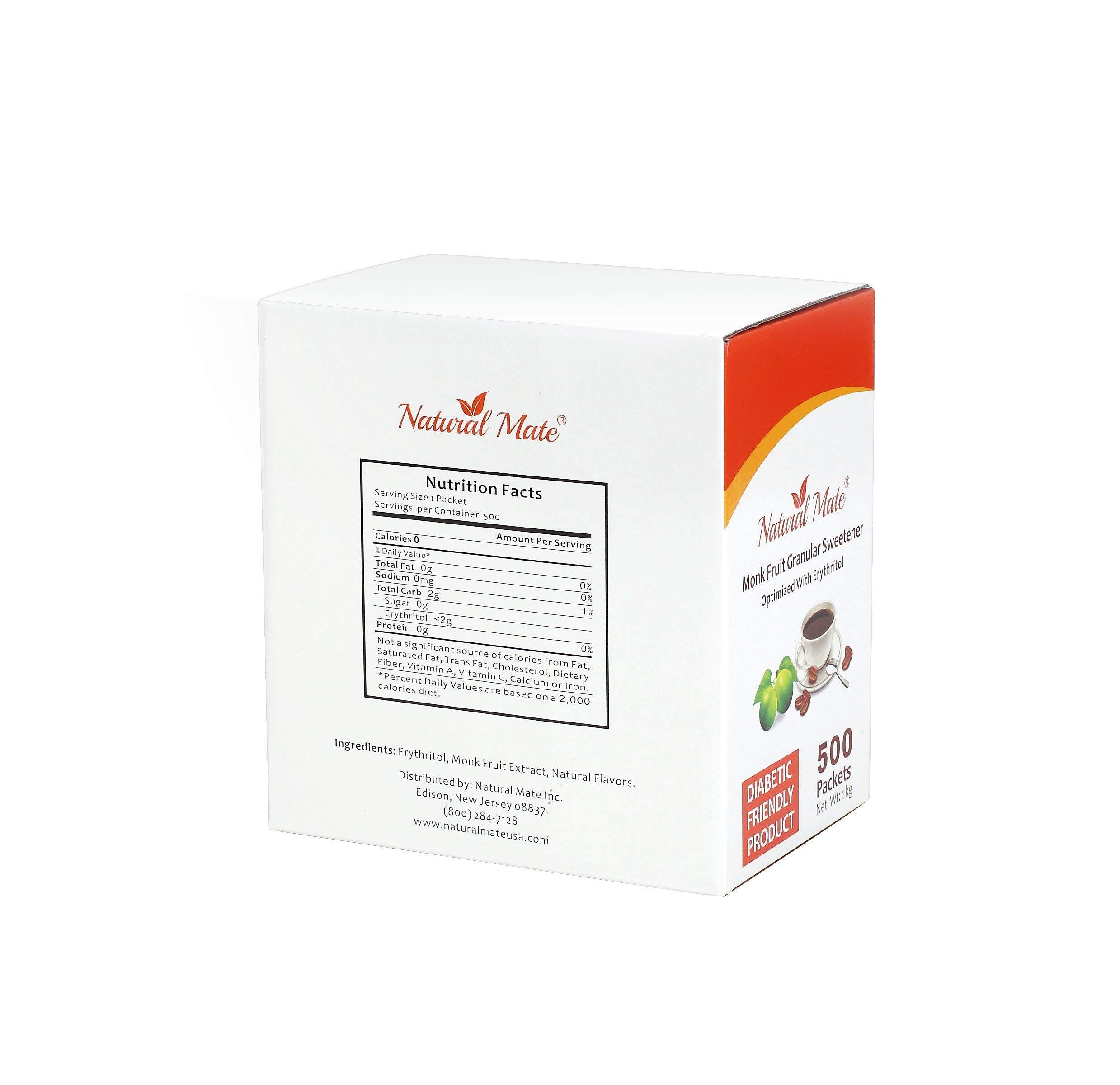 Natural Mate Natural Mate Monk Fruit Sweetener Packets, 500 Count (2 grams/packet) | 1 Pack
