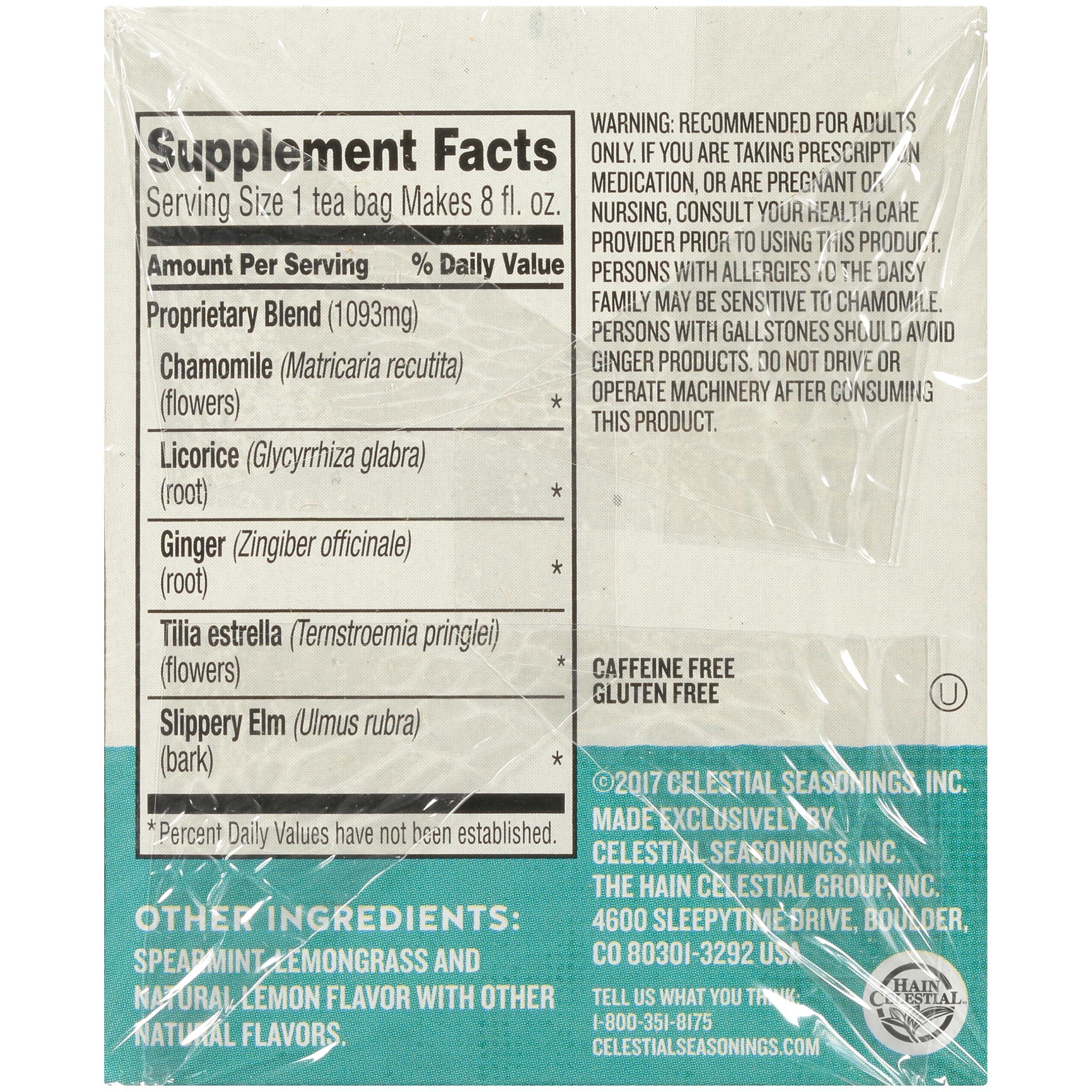 Celestial Seasonings Celestial Seasonings Wellness Tea, Sleepytime Throat Tamer, Caffeine Free Sleep Tea, 20 Tea Bags