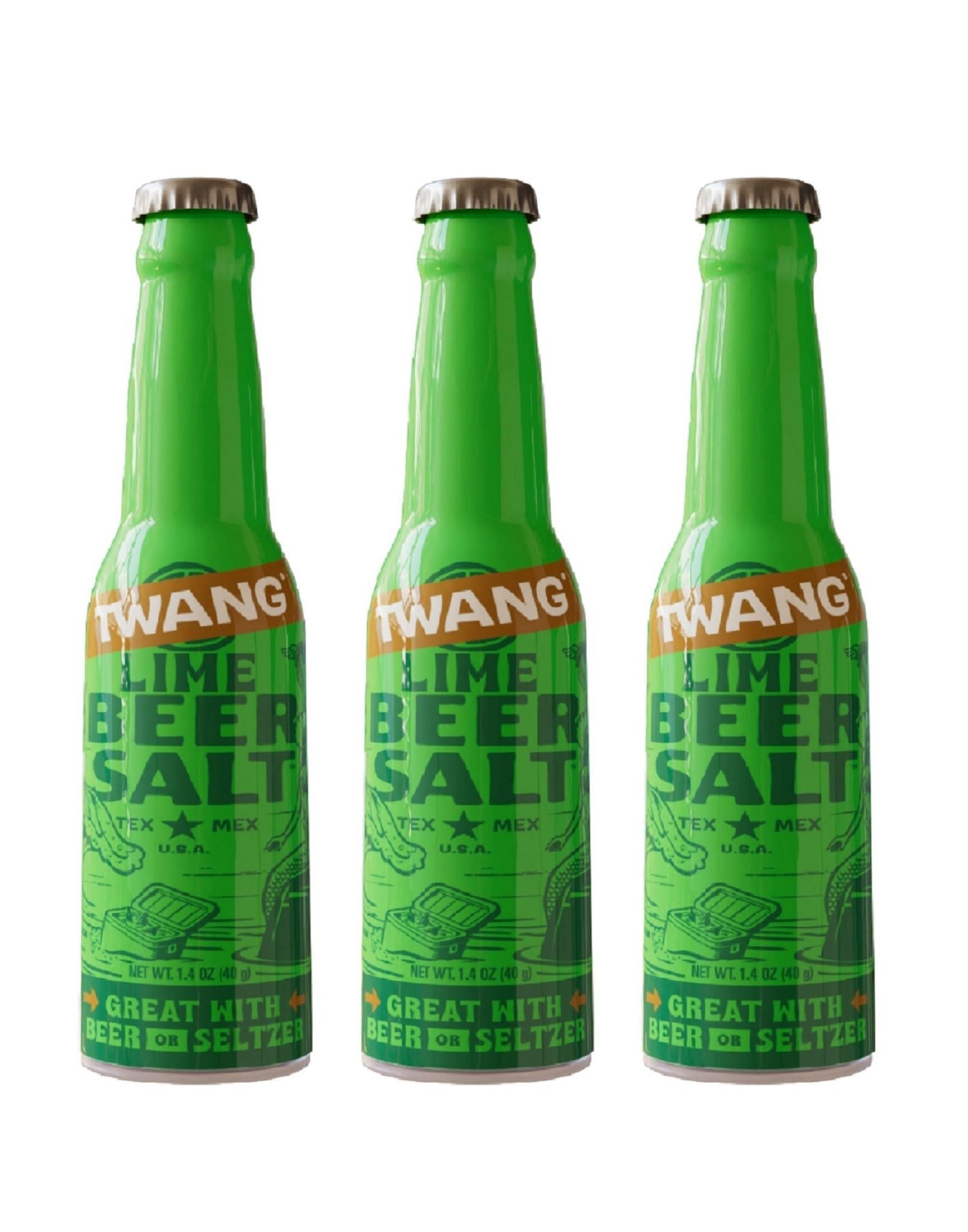 Twang Twang Flavored Beer Salt, Lime, 1.4 Ounce Bottles (3-Pack)