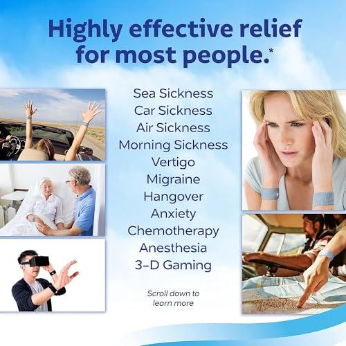 Sea-Band Sea-band Anti-Nausea Acupressure Wristband for Motion & Morning Sickness - 1 Pair Red