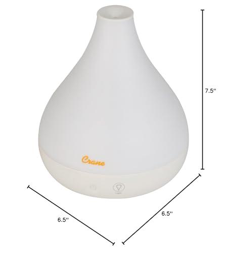 Crane Crane Small Ultrasonic Diffuser and Air Humidifiers for Bedroom and Office, .35 Gallon Cool Mist Humidifier for Personal Use, No Humidifier Filters Needed, White