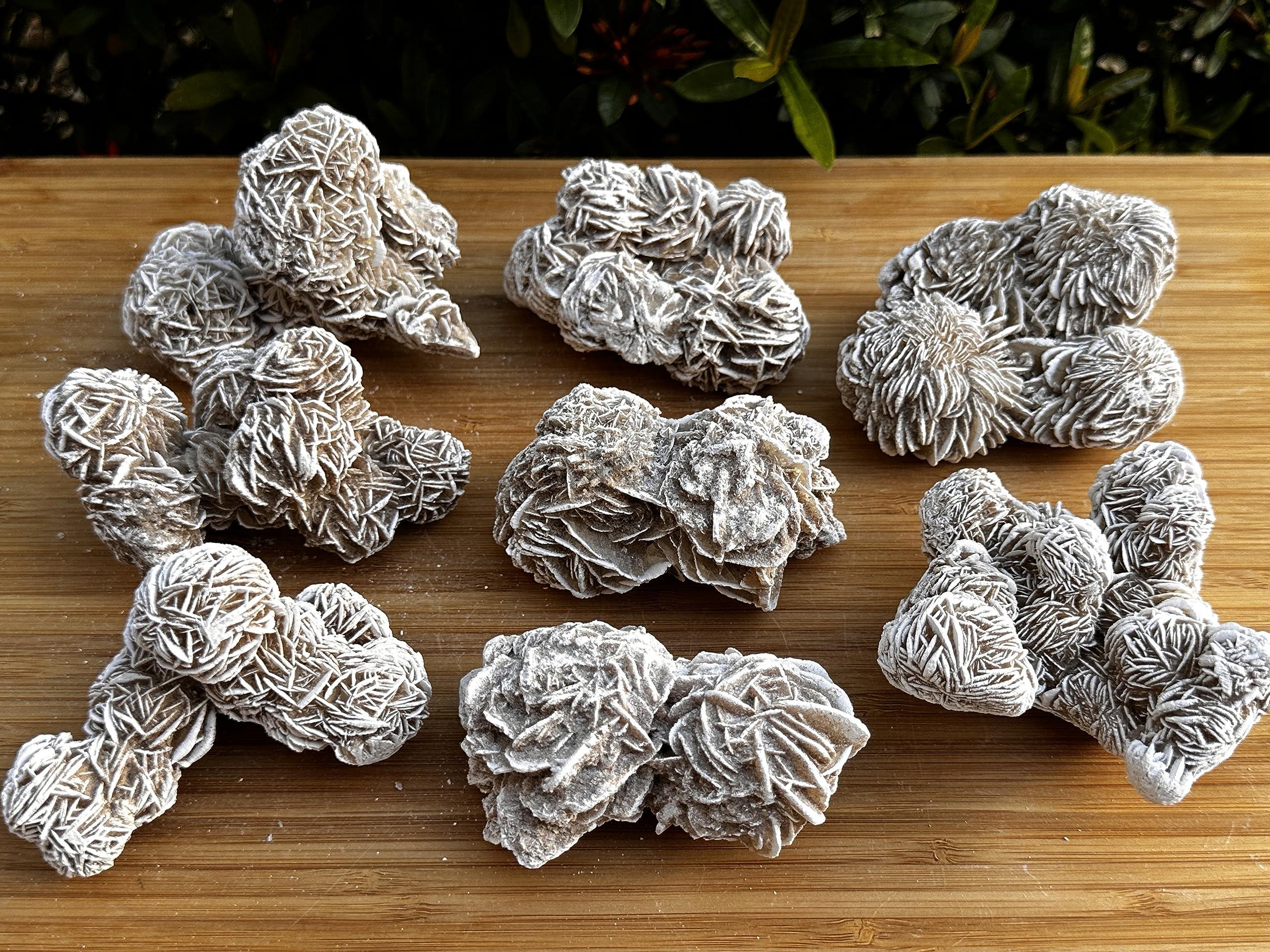 GAF TREASURES Large Desert Rose Cluster, Natural Desert Rose Selenite Stones, Desert Gypsum Rose, Raw Selenite Rose Crystal, Rose Rock, Sand Rose (0.3-0.5 lb)