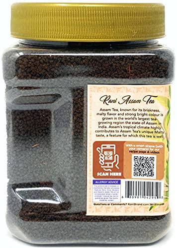 Rani Brand Authentic Indian Products Rani Assam Tea (Indian Loose Leaf Bold Black Tea) 12oz (340g) PET Jar ~ All Natural | Vegan | Gluten Friendly | Salt & Sugar Free | NON-GMO | No Colors | Indian Origin