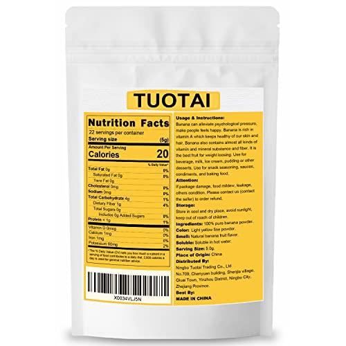 TUOTAI Nature Banana Fruit Powder,Freeze Dried Banana Powder, 4 Ounces, Banana Powder for Cake, Drinks and Baking Food