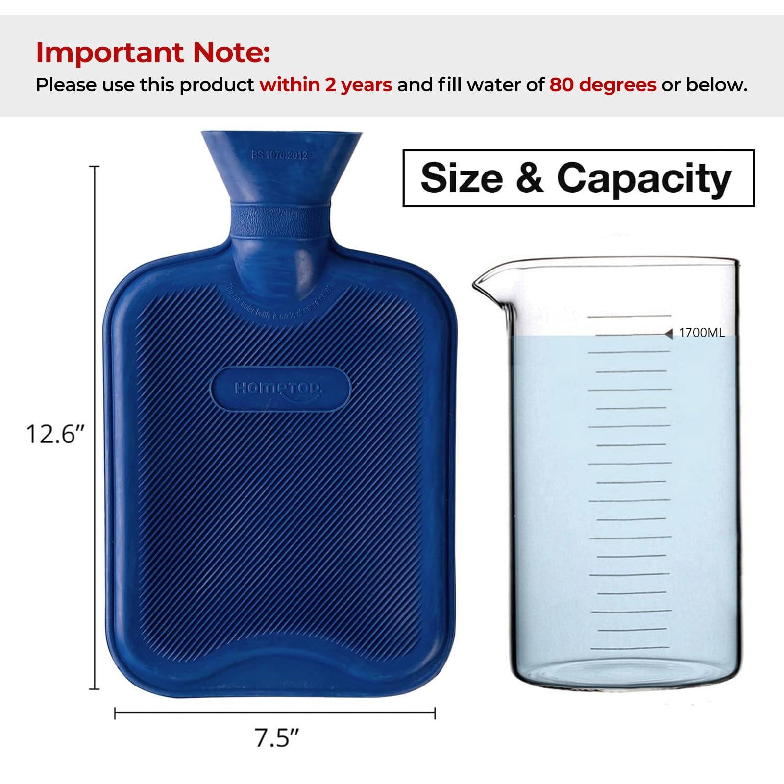 HomeTop HomeTop Premium Classic Rubber Hot Water Bottle (Navy Blue)
