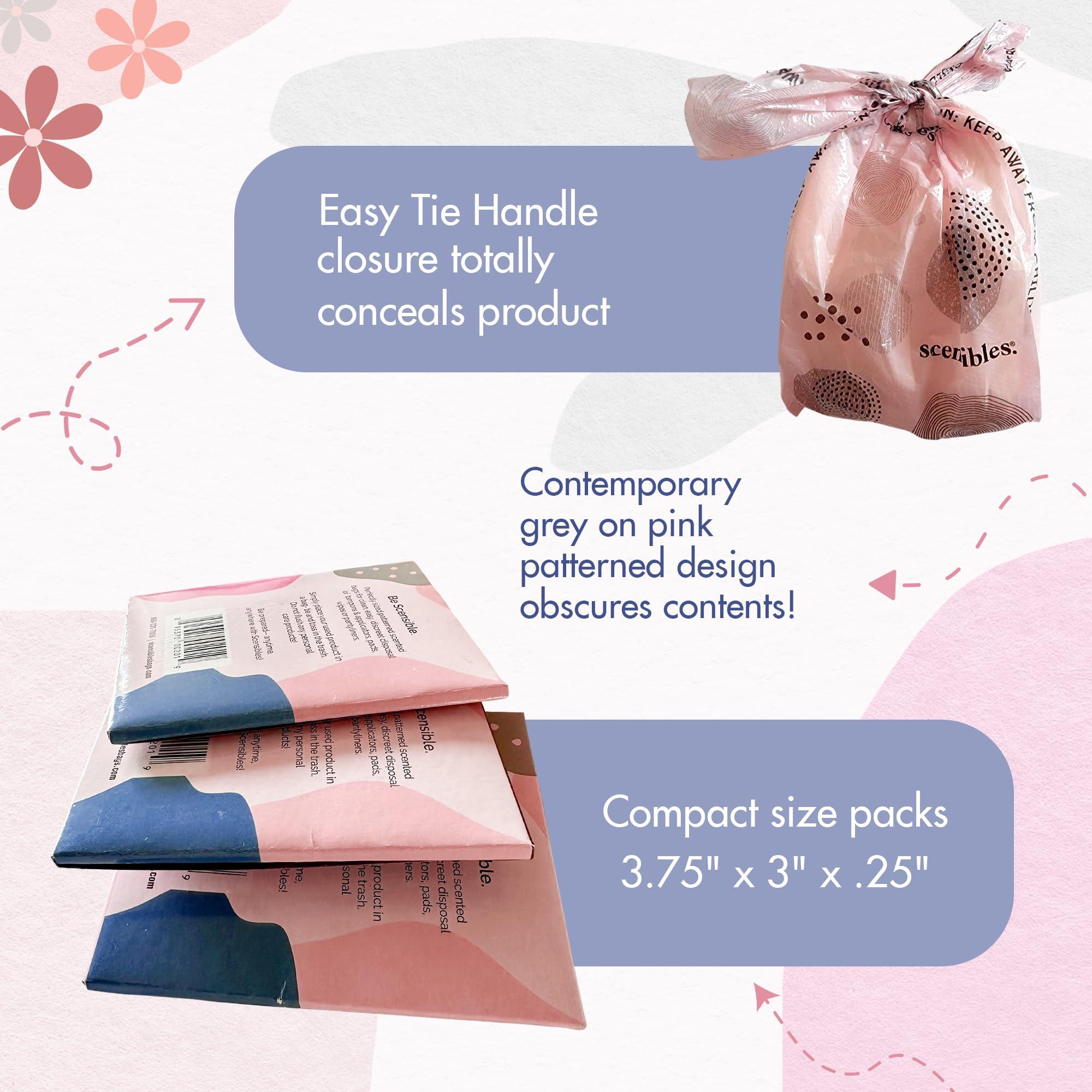 SCENSIBLES Scensibles Disposal Bags (Travel Pack, 3 Bags per Pack, Set of 10) - For Tampons, Liners, Condoms & More - Compact, Discreet & Odor-Reducing Solution