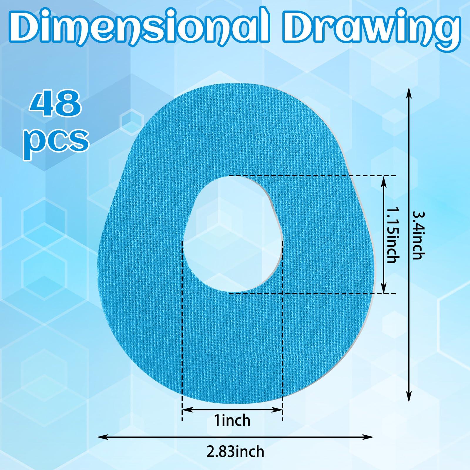TrelaCo TrelaCo 48 Pack Adhesive Patches Compatible with G7 Overpatch Flexible CGM Sensor Patch Easy to Use Breathable Bandage No Latex Sweatproof Overlay Patch for 10 Days Long Stay(Blue)