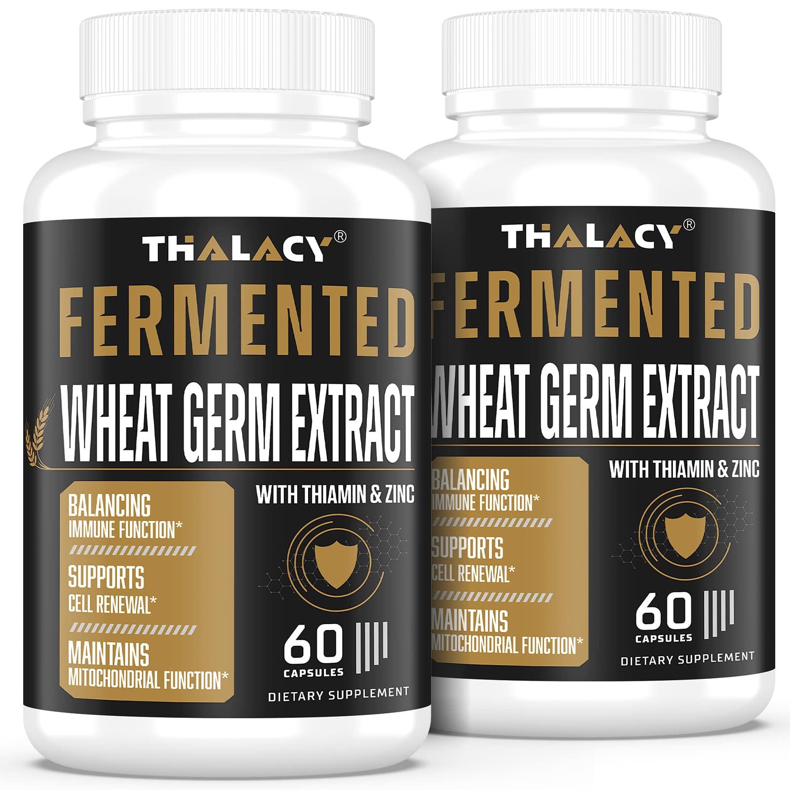 Thalacy Spermidine Supplements 13mg - 1300mg Wheat Germ Extract Capsules Potent Formula with Higher Spermidine Content and Zinc for Healthy Aging, Daily Immune System and Cell Renewal, 120 Capsules
