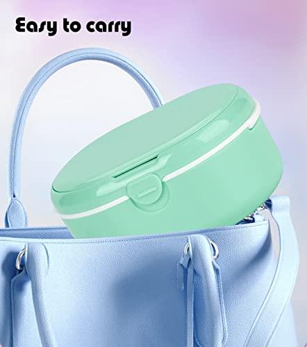 MURRI&MURRDI MURRI&MURRDI Retainer Case, Denture Bath Box with Strainer Basket, Mouth Guard Case, Braces Cleaner Cup, Cute Denture Holder Storage Soak Container for Travel Cleaning (D Green)