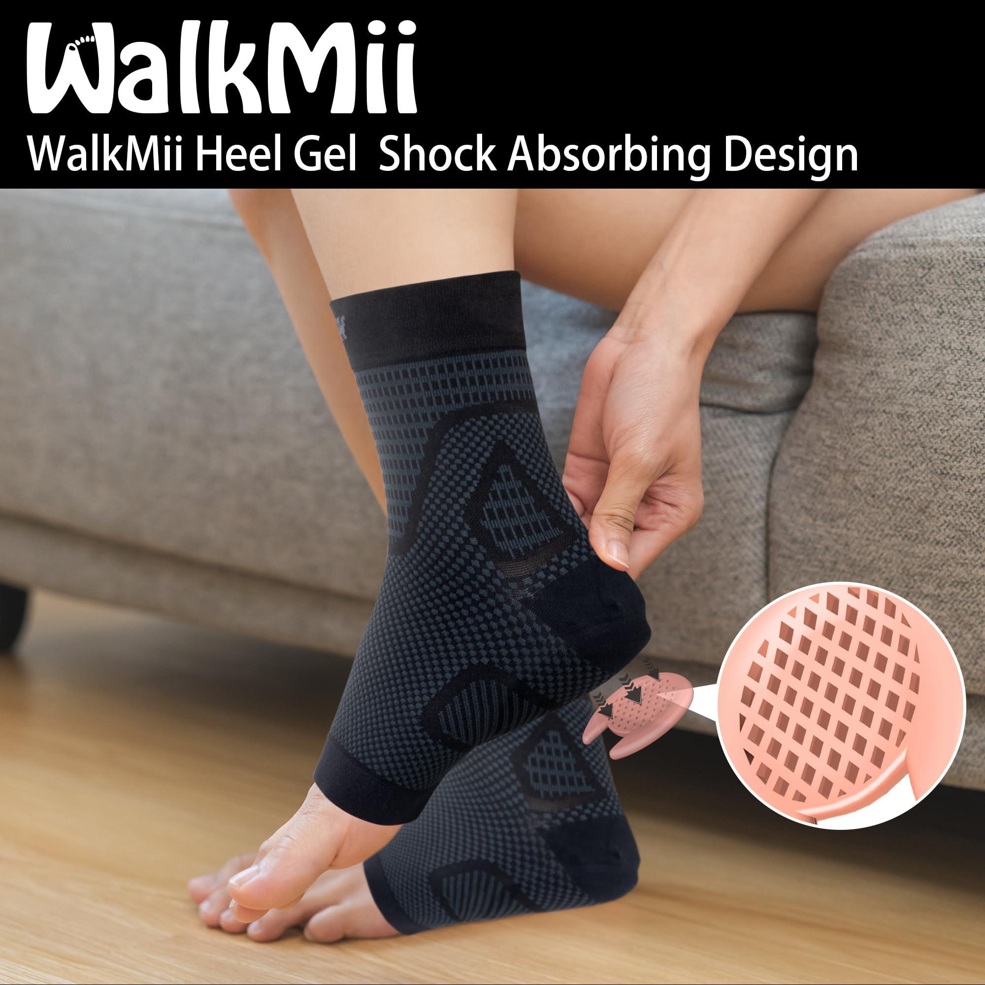 WalkMii WalkMii Heel Protector Compression Sleeve Socks for Cracked Heels, Heel Spurs, Tendinitis, and Heel Pain, Heel Cushions Cups for Women and Men-1 Pair