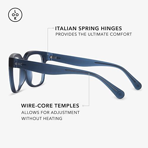 LOOK OPTIC LOOK OPTIC Laurel Reader - Stylish Unisex Ultra-lightweight Reading Glasses with Scratch-Resistant, Prescription-Quality (Full Magnification - Not Progressives) 1.00, Navy