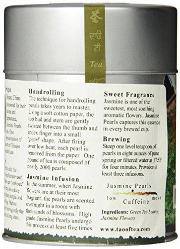 The Tao of Tea The Tao of Tea, Handrolled Jasmine Pearls Green Tea, Loose Leaf, 3 Ounce Tin