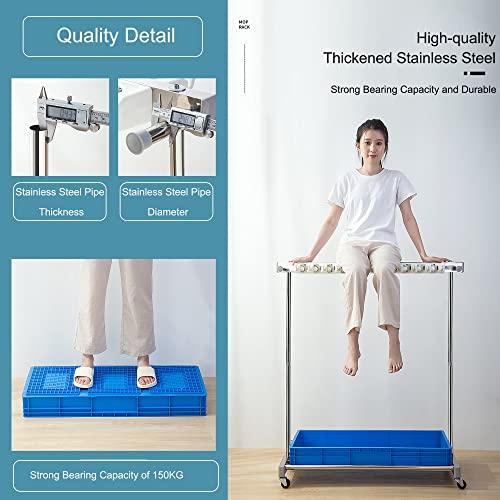 WXZX Utility Rack for Mops And Brooms,Cleaning Tool Cart Mop Holder Umbrella Stand,Movable Commercial Mop Rack, Mop Drain Rack,Can put wet mops, with Wheels,for Garden,Garage,Schools,Hospitals,Hotels ( Col