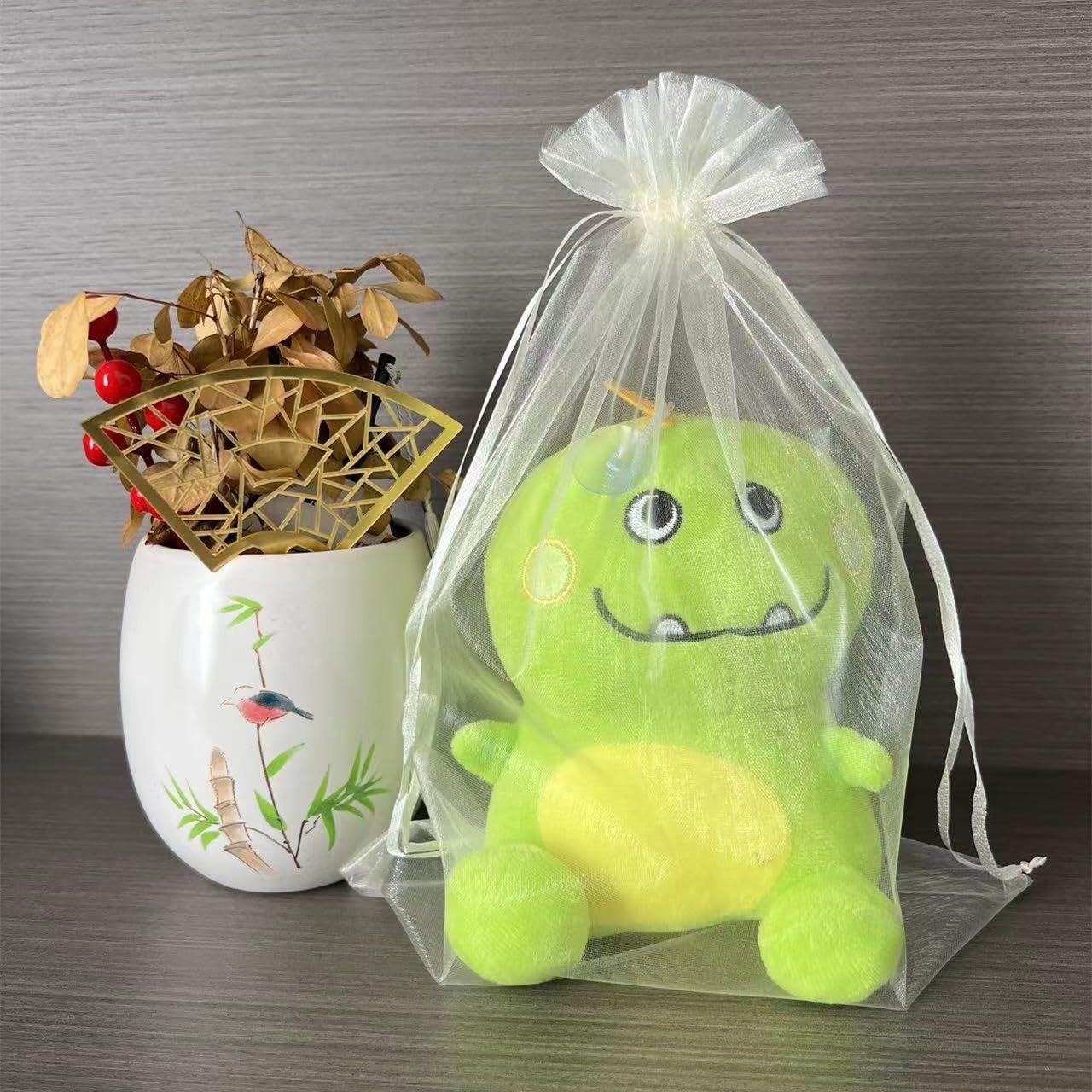 LYSXP LYSXP 30PCS Organza Bags 10x14Inch,Ivory Large Sheer Organza Bags Wedding Favor Bags with Drawstring Party Christmas Candy Bags