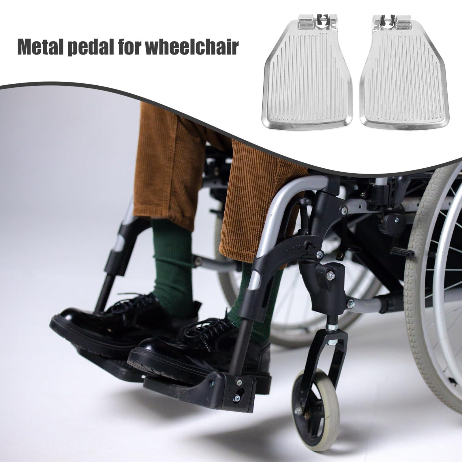 iplusmile 1 Pair Wheelchair Footrest Stable Wheelchair Footplates Wheelchair Foot Rest Replacement Foot Pedal Metal Pedal for Wheelchair Leg Rest for Wheelchair Universal Wheelchair Pedal
