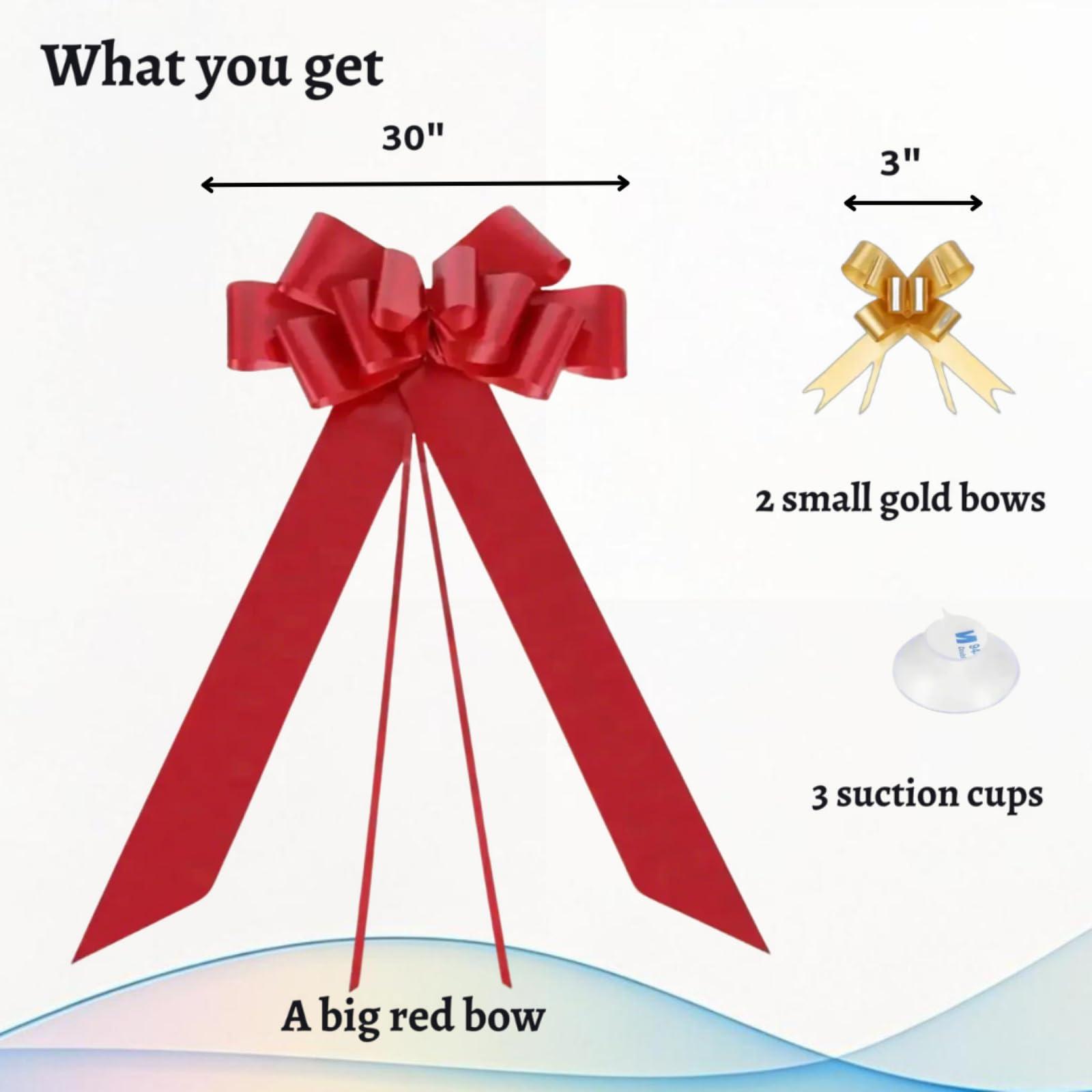 Pinkell Big Car Bow, Big Red Bow, Giant Car Bow, Large Bow, 30 Inch Bow for Large Present Decoration.