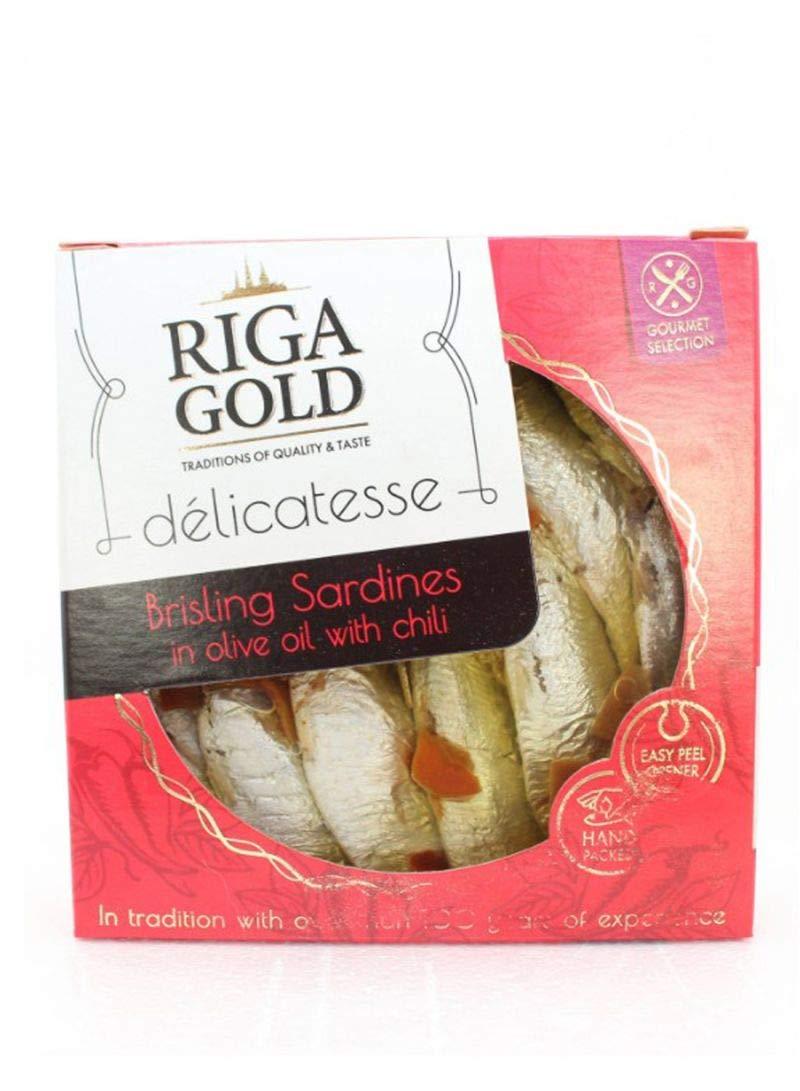 RIGA GOLD Riga Gold Brisling Sardines in Olive Oil with Chili - 120g (2 Pack)