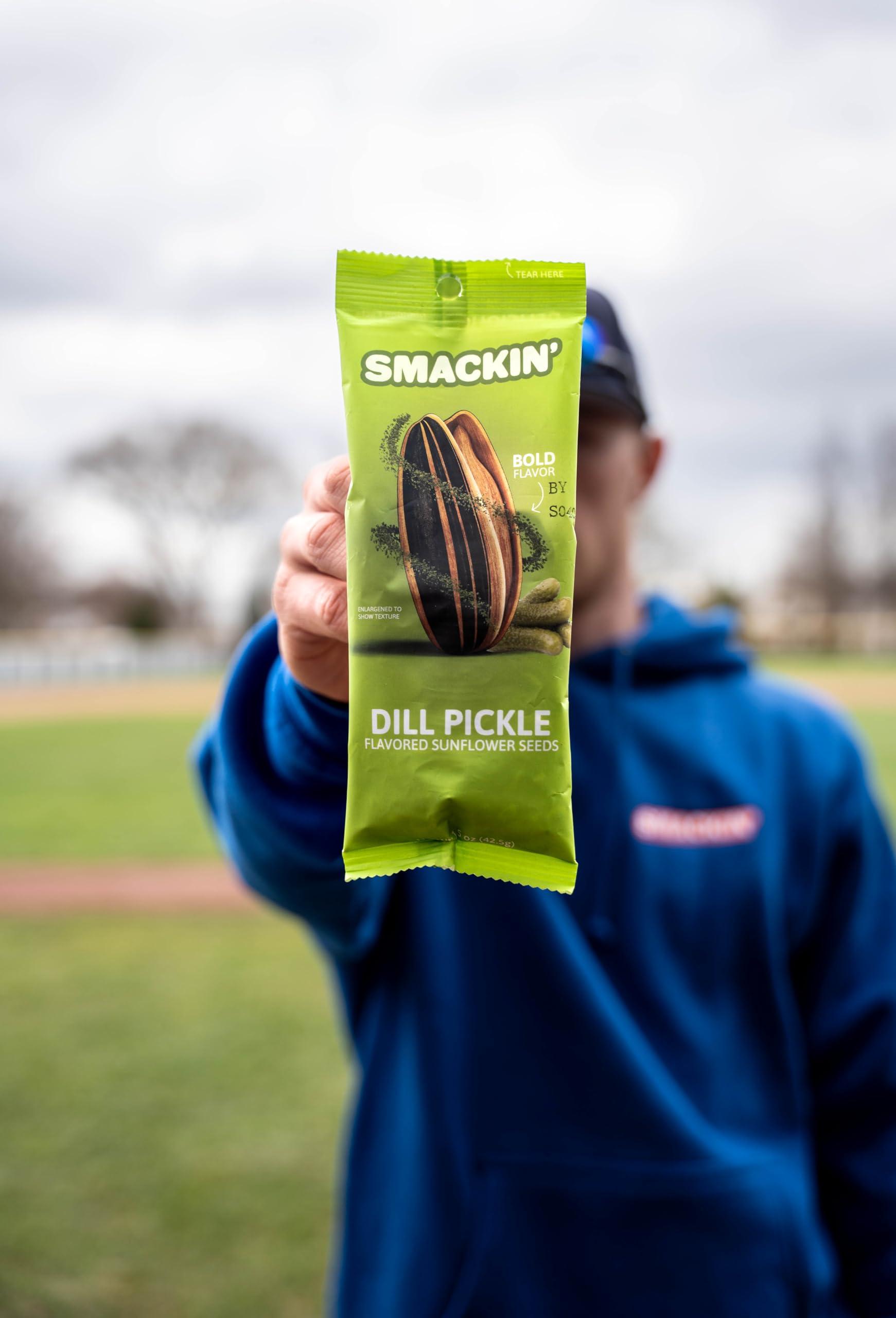 SMACKIN\' Sunflower Seeds SMACKIN\' Sunflower Seeds, Roasted Jumbo Small-Batch, American Made - Dill Pickle. 1.5oz bags (6 Pack)